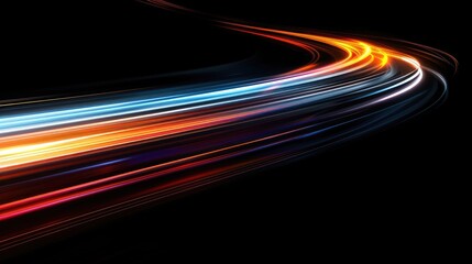 Poster - Experience a dynamic visual journey with vibrant light trails that showcase movement and energy. Perfect for creative projects and modern designs.