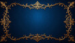 © Papul - Gold Ornate Frame On Dark Blue Background