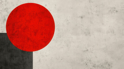 Poster - Contemporary Graphic Layout with Bold Red Circle and Textured Background Design