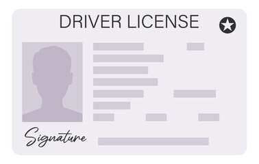 Driver's license. Plastic card of driving licence. Driving licence vector illustration isolated on white background