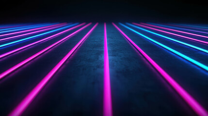 Poster - Dark Cyber Scene with Vibrant Neon Accents in Sleek and Minimalistic Design