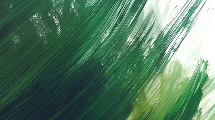 Poster - emerald strokes: a contemporary abstract artwork presents dynamic brushstrokes of varying shades of 