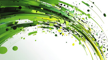 Fototapete - Abstract Green Swirl: A dynamic abstract artwork featuring a vibrant green swirl, blending artistic elements, showcasing a flowing motion, and creating an eye-catching design.