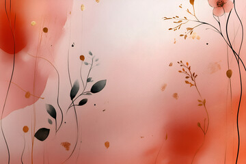 Poster - Floral Serenity: Delicate watercolor-style illustration of flowers and foliage against a soft, gradient backdrop, creating a sense of tranquility and natural beauty.