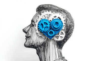 Poster - Human Heart and Mind Connection: An artistic conceptualization showcasing the intricate interplay between the human mind and the emotions of the heart.