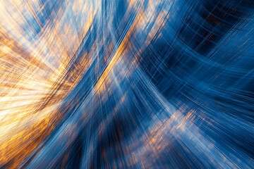 Fototapete - Dynamic Abstract: A mesmerizing abstract artwork of swirling blue and gold hues, creating a sense of energy, movement, and depth.