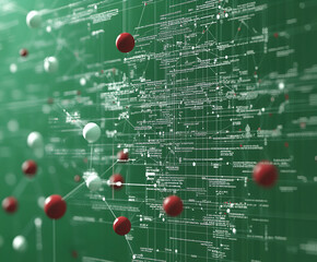 Poster - Digital Network: Abstract visualization of a complex network, interconnected by lines and nodes with data, signifying the intricate web of connections in technology and information.