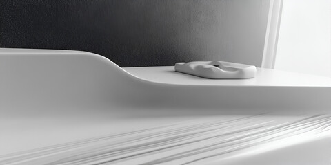 Poster - elegant minimalism: a serene, minimalist composition features the interplay of smooth, white surface