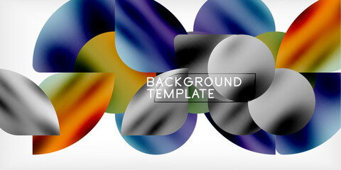 Poster - Bright circles with shadows abstract background
