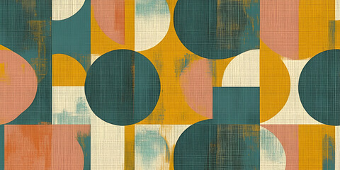 Poster - geometric harmony: a captivating geometric pattern unfolds, showcasing a symphony of circular and re