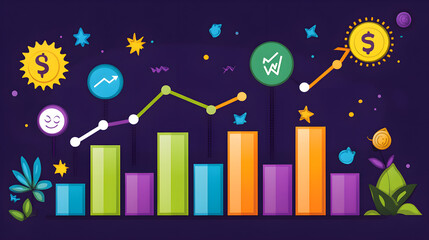 Poster - Analyzing business growth trends digital marketing insights infographic creative environment data visualization