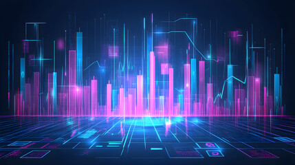 Poster - Digital data visualization virtual environment graphic design high-tech setting futuristic viewpoint