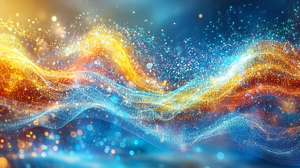 Poster - Dynamic abstract light waves digital space graphic artwork vibrant environment colorful viewpoint energy concept