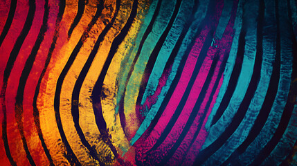 Fototapete - chromatic waves: an artistic representation of vibrant, flowing stripes in a spectrum of colors crea