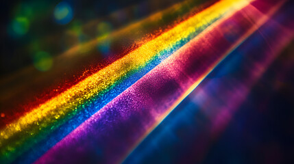 Fototapete - chromatic symphony: vibrant beams of light cascade, creating an abstract, rainbow-hued display of sp