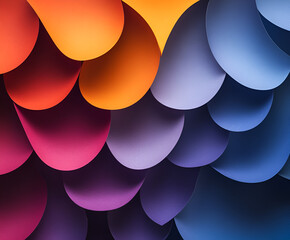 Fototapete - Abstract Colors: This image captures a beautiful arrangement of overlapping shapes in a spectrum of vibrant colors. Perfect for digital backgrounds or artistic projects.