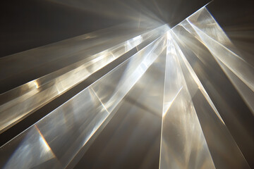 Fototapete - Light and Shadow Symphony: A dramatic play of light and shadow creates an abstract architectural composition, showcasing geometric forms and mesmerizing patterns in a modern art aesthetic.