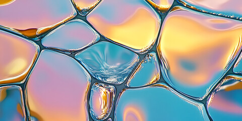 Fototapete - abstract glass mosaic: a mesmerizing close-up of an abstract glass mosaic, where interconnected irre