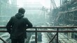 © Jakkarin - Intimidating Persona Overlooking Abandoned Industrial Environment