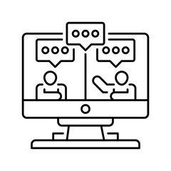 Poster - Virtual Meeting line icon. Universal creative premium symbol. Vector sign icon logo template. Vector illustration