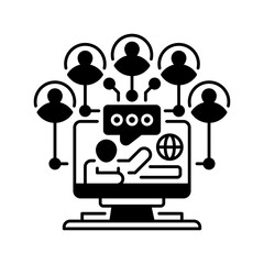 Poster - Virtual Meeting line icon. Universal creative premium symbol. Vector sign icon logo template. Vector illustration