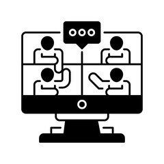 Poster - Virtual Meeting line icon. Universal creative premium symbol. Vector sign icon logo template. Vector illustration