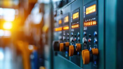 Poster - Advanced Electrical Control Panels Managing Industrial Machines with Modern Technology for Efficient Operations