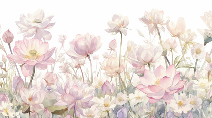  Lotus watercolor hand-painted decorative elements