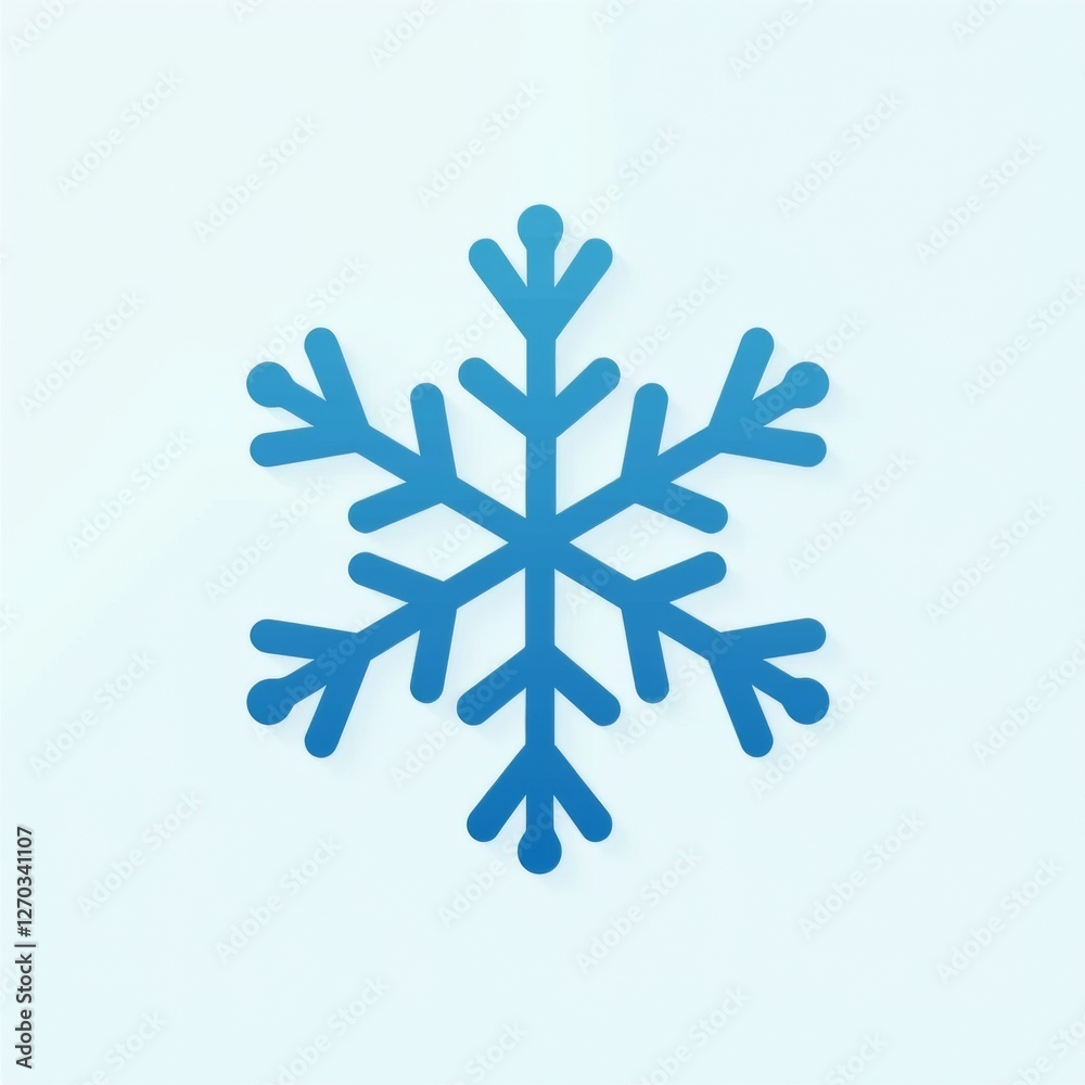 Illustrative minimal art of a snowflake symbol with bold lines, delicate curves