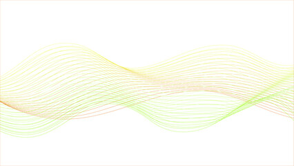 Wall Mural - flowing yellow and green abstract waves on a white background. green abstract wave, green wave melod