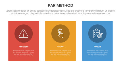 Poster - par method infographic 3 point with vertical rectangle big box for slide presentation