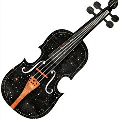 Wall Mural - cosmic violin a celestial symphony of strings