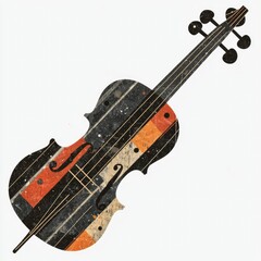 Wall Mural - abstract cello design musical instrument with geometric pattern