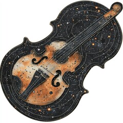 Wall Mural - celestial cello a cosmic symphony of music and space