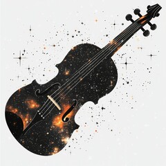Wall Mural - celestial violin a symphony of stars and strings