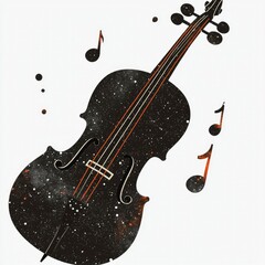 Wall Mural - celestial cello a cosmic symphony