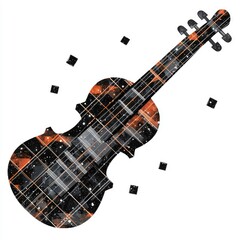 Wall Mural - cosmic violin a celestial fusion of music and space