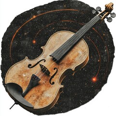 Wall Mural - cosmic viola a celestial symphony