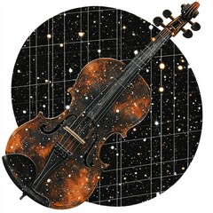 Wall Mural - cosmic violin celestial strings in the night sky