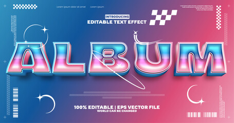 Poster - Album y2k editable text effect in new modern trend style