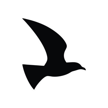 Soaring Bird Silhouette with Outstretched Wings – Minimal Vector Art