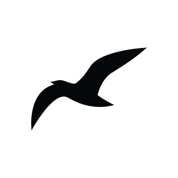 Soaring Bird Silhouette with Outstretched Wings – Minimal Vector Art