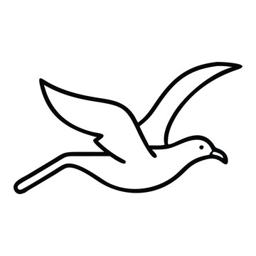Soaring Bird Silhouette with Outstretched Wings – Minimal Vector Art