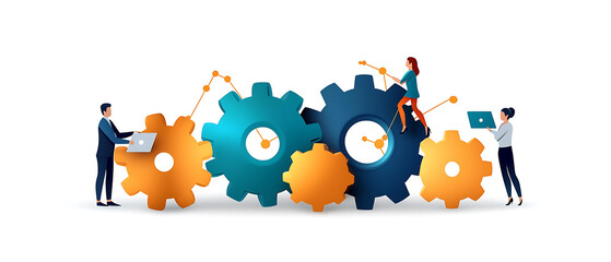 Poster - Collaboration strategy session office workspace digital illustration modern environment team perspective innovation concept