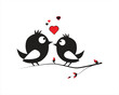 © MORSHED96 - two birds on a branch. Two birds loving silhouette in branch. love birds. love sign. birds silhouette vector design.