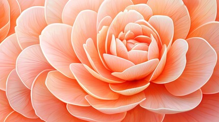 Wall Mural - Delicate Peach Rose Bloom with Layered Petals and Soft Color Gradation for Nature and Floral Design Inspiration