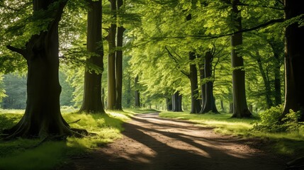 Wall Mural - shadows trees in sunlight