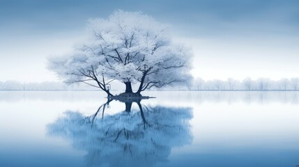 Wall Mural - tranquil blue trees