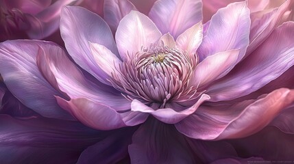 Wall Mural - Beautiful close-up of a delicate pink lotus flower showcasing intricate petal details and soft gradients of color