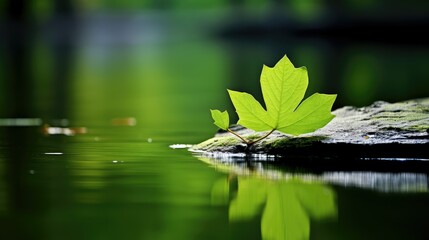 Wall Mural - serenity green leafs